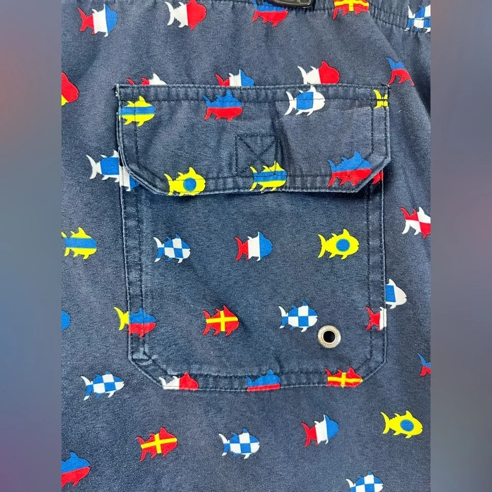 Nautical Flag Swim Trunk Yacht Blue by Southern Tide XXL 6 In Inseam H15‎